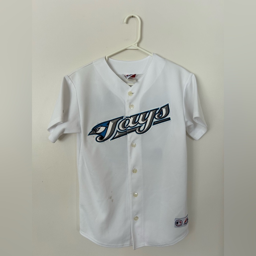 Vintage White Toronto Blue Jays Roy Halladay Jersey Youth L
